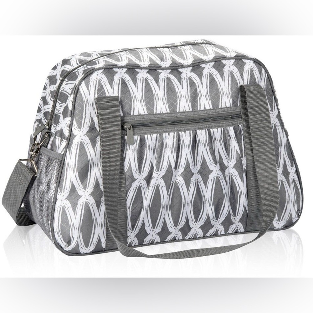 Thirty-One Gray and White Travel Bag